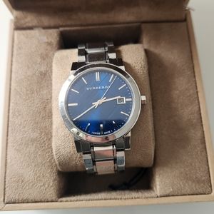 Burberry mens Chronograph watch 42mm blue face